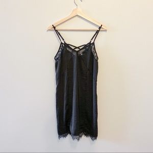 Xhilaration Black Lace Slip Dress Size S